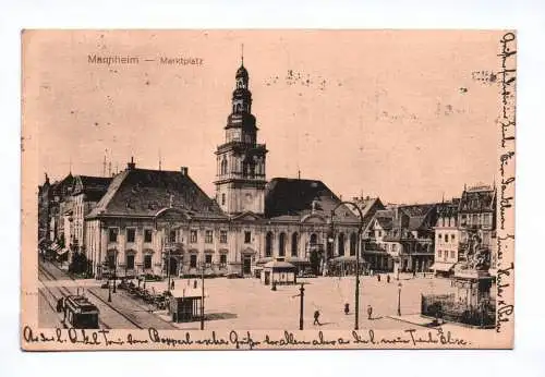 Ak Mannheim Marktplatz 1914