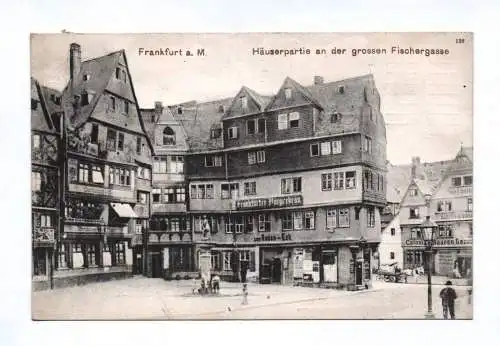 Ak Frankfurt am Main Häuserpartie an der grossen Fischergasse 1910