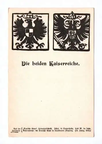 Künstler Ak Maximilian Liebenwein Die beiden Kaiserreiche 1915 Wappen