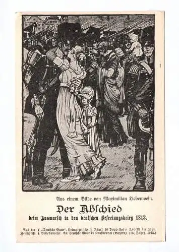 Künstler Ak Der Abschied 1915 Befreiungskrieg 1813 Maximilian Liebenwein