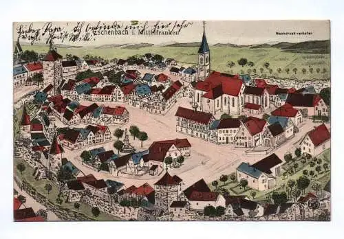 Künstler Ak Eschenbach in Mittelfranken 1909