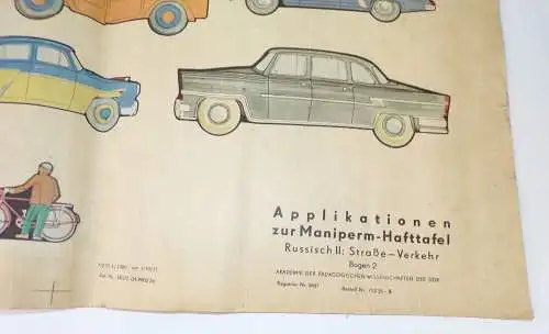 Wandtafel Applikationen Maniperm Hafttafel Russisch Straßenverkehr Lehrmittel