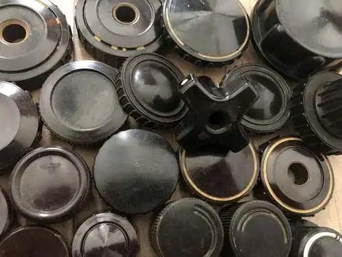 Alte Bakelit Radio Knöpfe Schalter Kunststoff Drehregler Ersatzteile