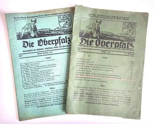 2 x Die Oberpfalz Monatsschrift für Geschichte 1927/30 Heft1/ 10 Heimatkunde