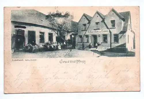 Ak Gruß aus Pfortz Maximiliansau 1907 Restauration zum Lamm