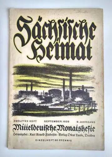 Sächsische Heimat Oscar Laube Dresden 1926 Heft 12 Broschüre