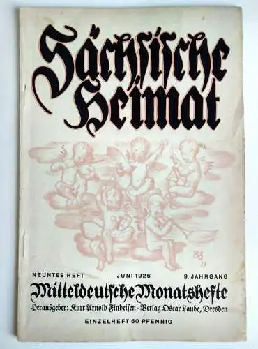 Sächsische Heimat 1926 Heft 9 Mitteldeutsche Monatshefte Broschüre