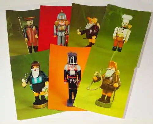 Weihnachten Ak Räuchermann Nussknacker Erzgebirge Bild Heimat DDR Postkarte