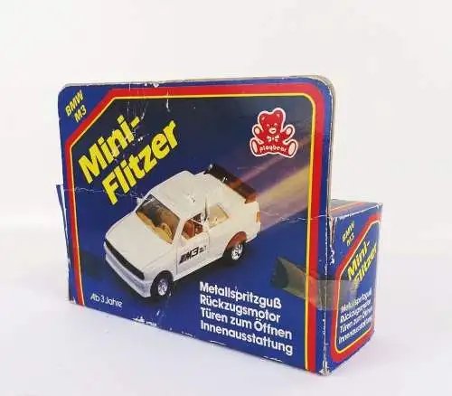 Mini Flitzer BMW M3  OVP Modellauto Rückzugsmotor Metallspritzguß