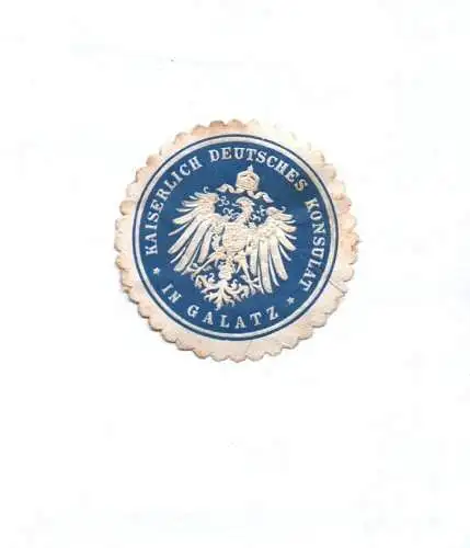 Alte Siegelmarke Kaiserliches Deutsches Konsulat in Galatz Rumänien