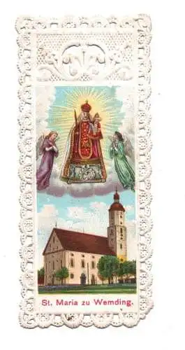 Altes Heiligenbild St. Maria zu Wemding um 1890 Litho Andachtsbild