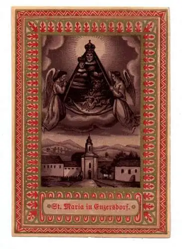 Altes Heiligenbild St Maria in Enzersdorf um 1890 Glanzbild holy card