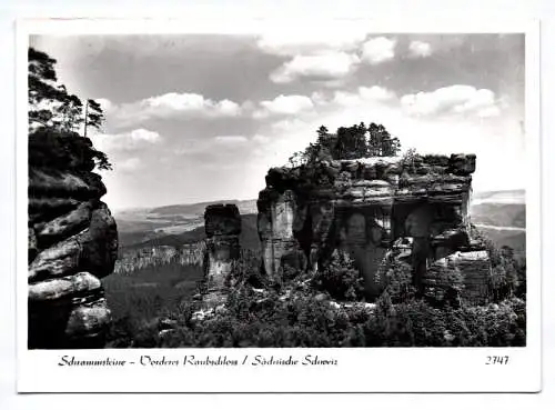 Foto Ak Schrammsteine Vorderes Raubschloss Sächsische Schweiz