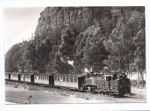 Foto Ak Schmalspurbahn am Berg Oybin Zittauer Gebirge 1984