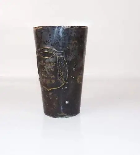 Alter Becher Sternfahrt Gau II a 1910 Automobil versilbert Jugendstil 
