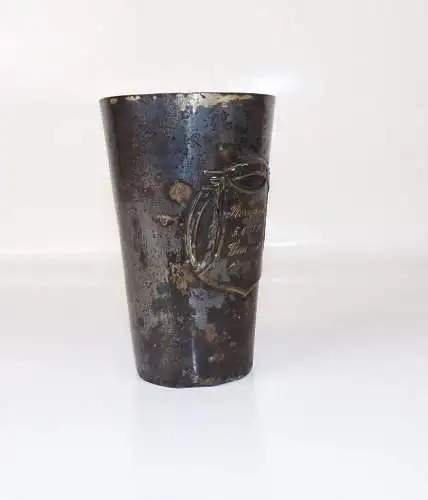 Alter Becher Sternfahrt Gau II a 1910 Automobil versilbert Jugendstil 