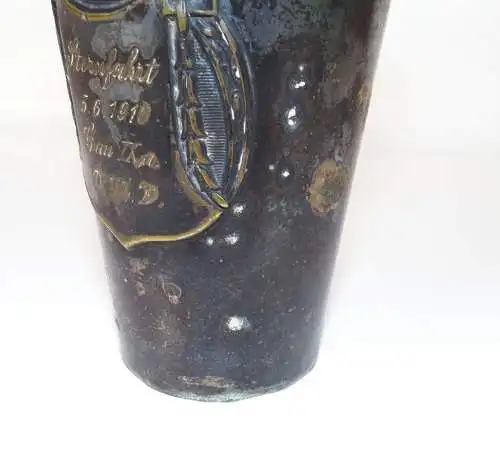 Alter Becher Sternfahrt Gau II a 1910 Automobil versilbert Jugendstil 