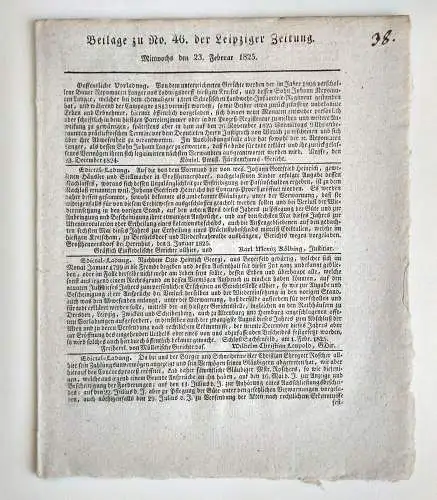 Beilage No. 46 der Leipziger Zeitung 1825