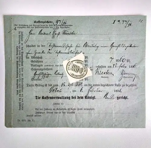 Altes Dokument Löbau Spittel 1895