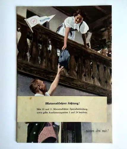 Alter Prospekt Bekleidung Klepper 1938