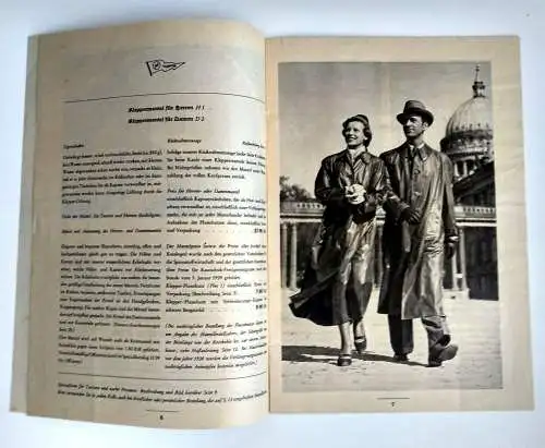 Alter Prospekt Bekleidung Klepper 1938