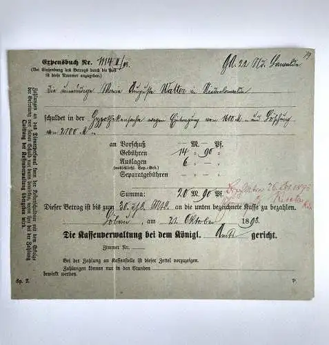 Altes Dokument Löbau 1893