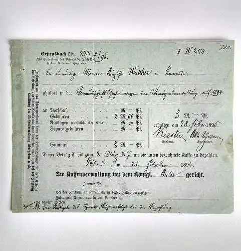 Altes Dokument Löbau Lawalde 1895