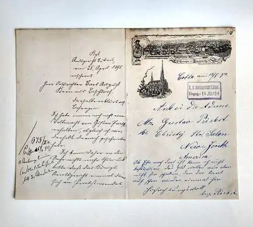 Altes Dokument Grüße aus Blasewitz 1894