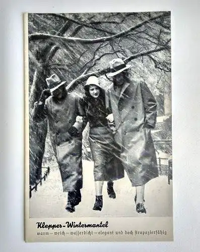 Prospekt Klepper Wintermantel 1933 Bekleidung Winter