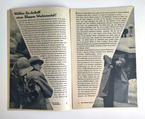 Prospekt Klepper Wintermantel 1933 Bekleidung Winter