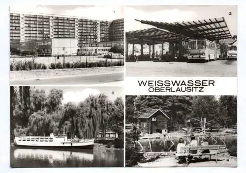 Ak Weisswasser Oberlausitz Wohnkomplex am Wasserturm Busbahnhof 1979