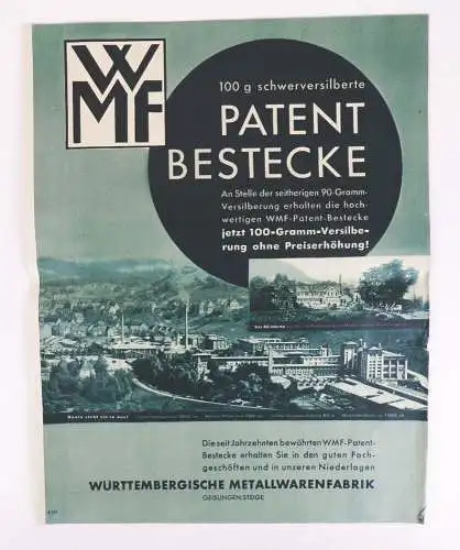 Altes WMF Prospekt Patent Bestecke 1930 er Reklame 