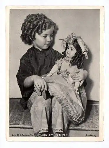 Trading Card Shirley Temple mit Puppe Fotodruck Ross Verlag Schauspieler