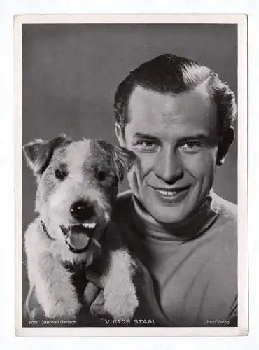 Viktor Staal mit Hund Fotodruck Autogrammkarte Ross Verlag