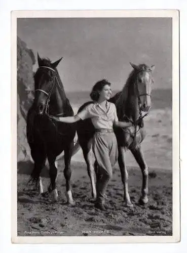 Fotodruck Jean Parker mit Pferden Ross Verlag Trading Card