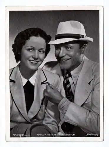 Ross Verlag Trading Card Maria V. Tasnady und Willy Fritsch Fotodruck