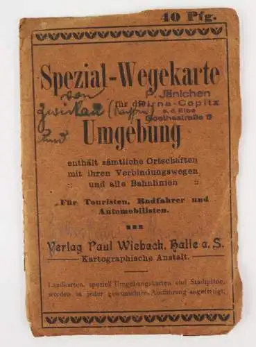 Alte Landkarte Zwickau Umgebung Spezial Wegekarte Paul Wiebach Halle Saale 1900