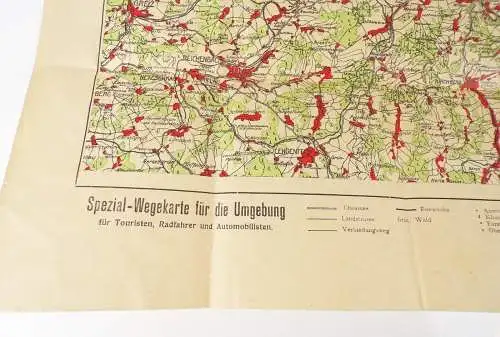 Alte Landkarte Zwickau Umgebung Spezial Wegekarte Paul Wiebach Halle Saale 1900