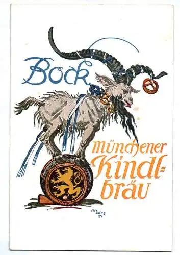 Reklame Ak Münchener Kindlbräu Bier Werbung Diez um 1930