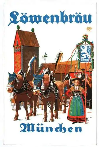 Reklame Ak Löwenbräu München 