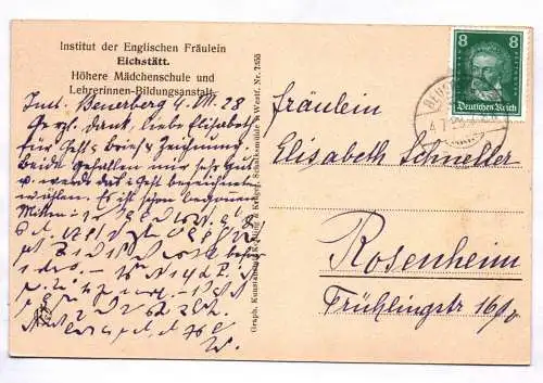Ak Eichstätt höhere Mädchenschule 1928