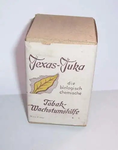 Alte Packung Texas Tuka Wachstumshilfe Tabakanbau 1940 er 50 er Reklame Werbung