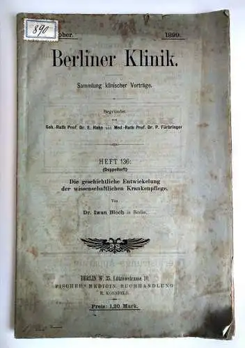 Berliner Klinik 1899 Sammlung klinischer Vorträge Heft 139