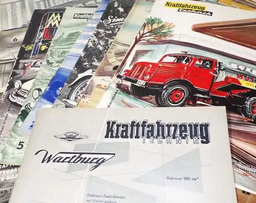 KFT Kraftfahrzeug Technik 1954 bis 1958  DDR Oldtimer Zeitschrift Auswahl