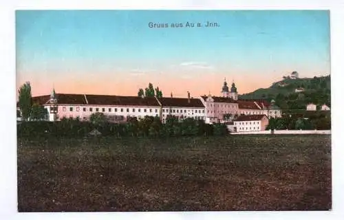 Ak Gruss aus Au am Inn Kloster