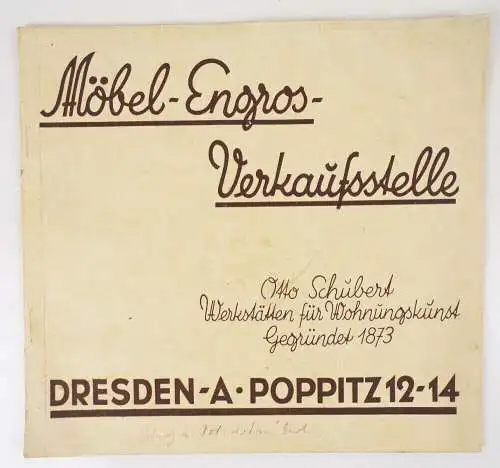 Alter Katalog Möbel Engros Otto Schubert Werkstätten Wohnungskunst Dresden