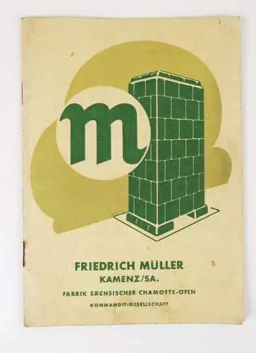 Alter Ofen Katalog Friedrich Müller Kamenz Sachsen um 1930 Öfen Kachelofen