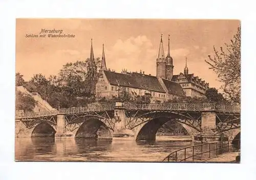 Ak Merseburg Schloss mit Waterloobrücke