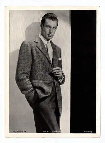 Fotodruck Paramount Gary Cooper Trading Card Ross Verlag Autogrammkarte