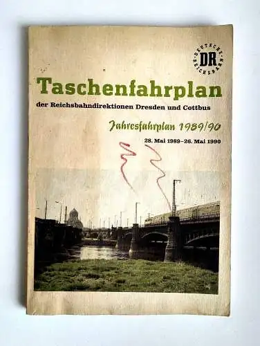 Taschenfahrplan Reichsbahndirektion Dresden Cottbus 1989/90 Jahresfahrplan